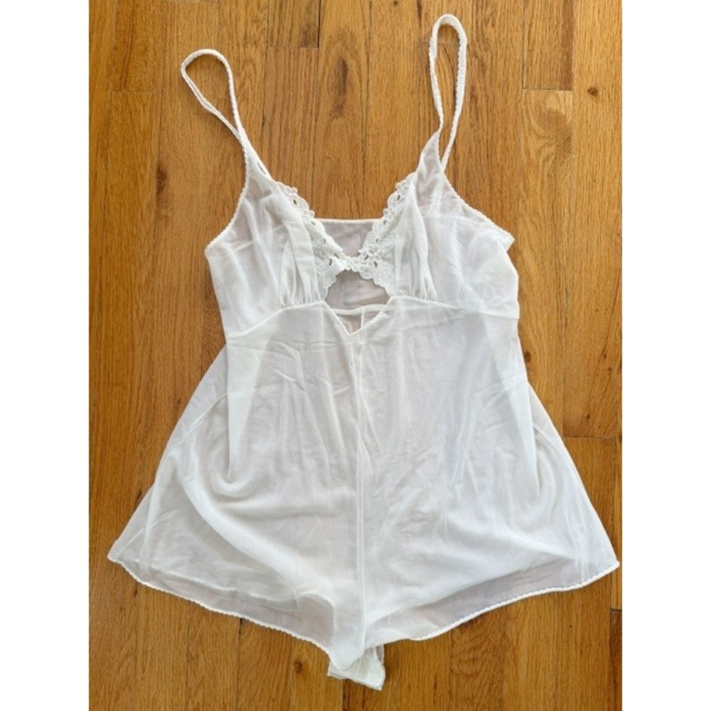 Vintage Vasserette bodysuit lingerie teddy white color size 36